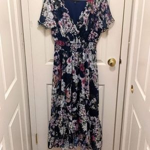 Navy Floral Dress